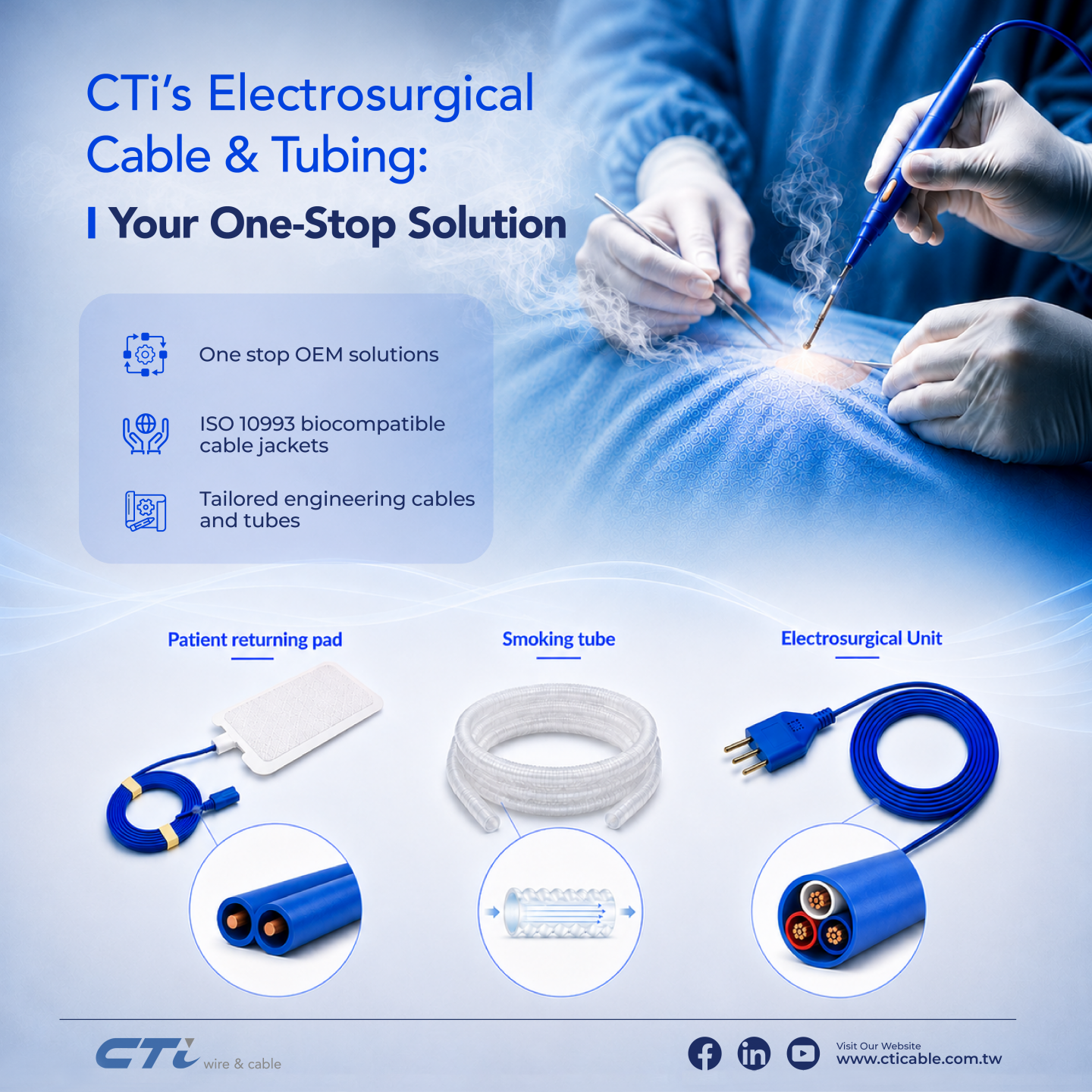CTi’s Electrosurgical Cable & Tubing: Your One-Stop Solution.
